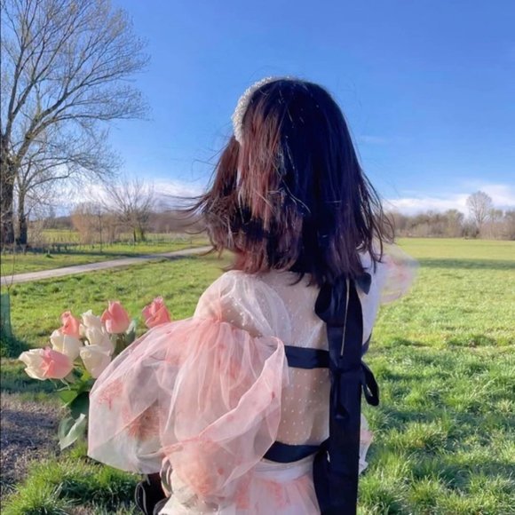 NWT Simone Rocha x HM Printed Tulle Top in Pink sz XS - Picture 5 of 9